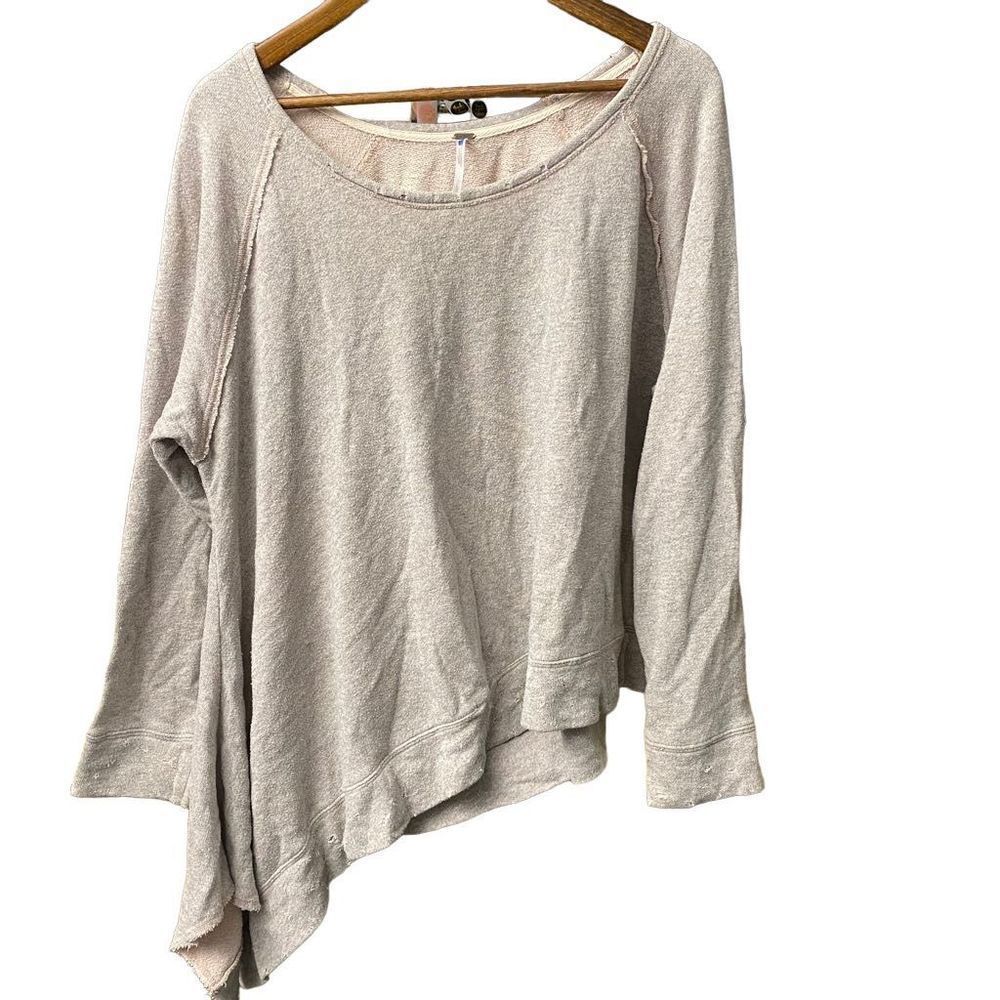 Free People Distressed Asymmetrical Sweatshirt L